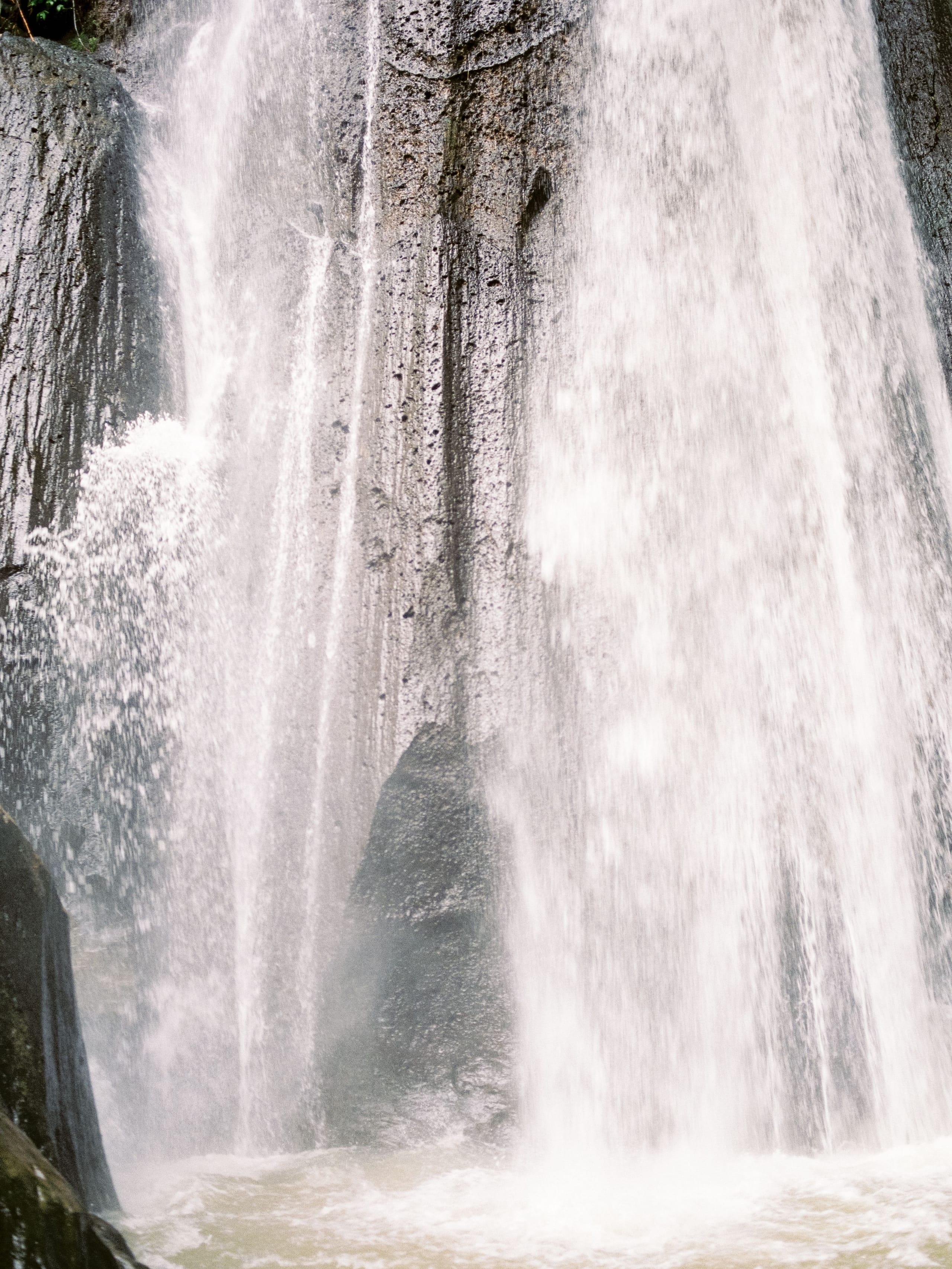 A falls still running fast enough to resist freezing, even below zero.